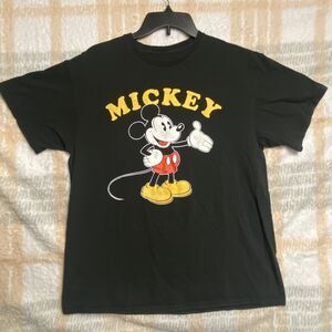 Disney Classic Mickey Mouse Black Size Unisex Large T-Shirt No Tag Tiny Hole